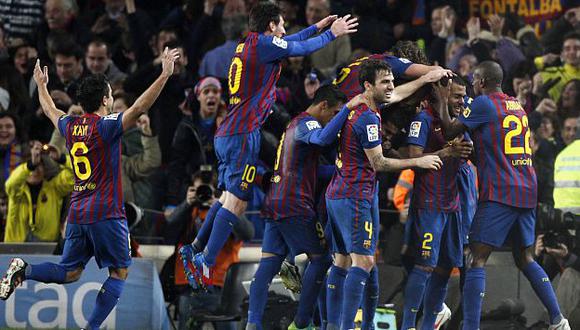 ‘Barza’ celebra su clasificación a la semifinal, donde chocará con el ganador del duelo entre Valencia y Levante. (Reuters)