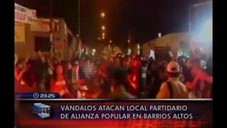 Alianza Popular: Vándalos atacaron local partidario en Barrios Altos [Video]