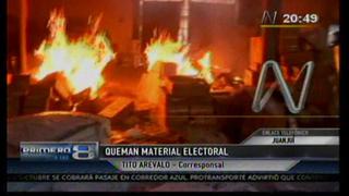 San Martín: Pobladores quemaron local de la ONPE en Juanjuí