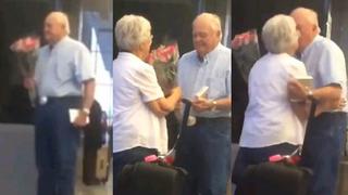 Facebook: Dos abuelitos reencontrándose en un aeropuerto demuestran que el amor sí existe [Video]