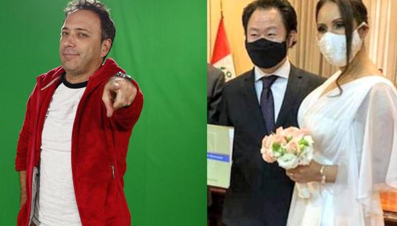 Fiel a su estilo, Carlos Galdós se pronunció sobre la boda de Kenji Fujimori. (Fotos: GEC/ Redes sociales)
