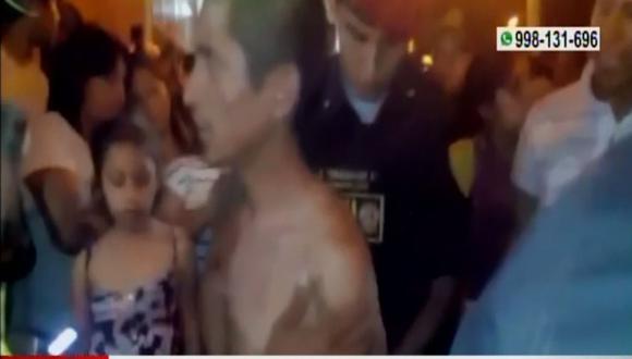 Víctor Manuel Purizaca Lévano&nbsp; fue atrapado por vecinos al ser denunciado de tocamientos indebidos a una menor de 9 años (Captura: América Noticias)