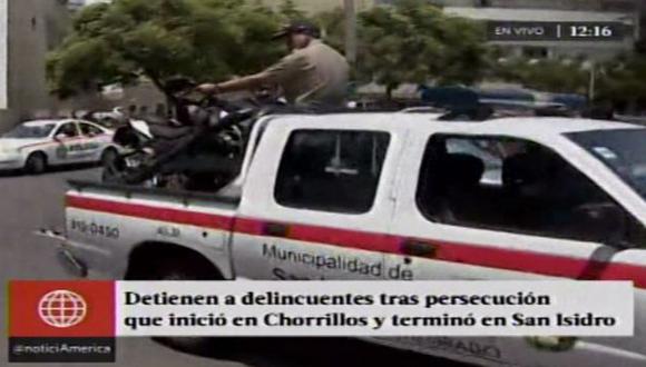 Policía capturó a un delincuente tras maratónica persecución desde Chorrillos hasta San Isidro. (Foto Captura)