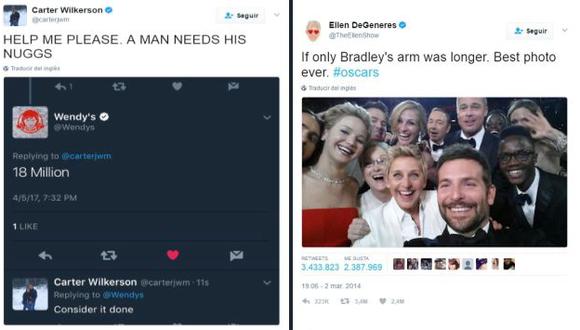 El tuit de un adolescente pidiendo nuggets es el más retuiteadode la historia destronó al de la presentadora Ellen DeGeneres. (Twitter)