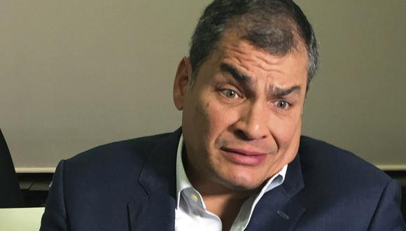 Ex presidente Rafael Correa en contra de sentencia de Sergio Glas. (AP)