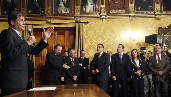 Correa juramentó a los nuevos miembros de su gabinete. (Presidencia de Ecuador)
