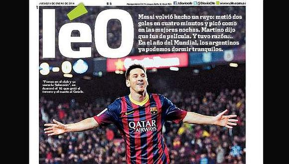 Lionel Messi: Prensa internacional celebró su regreso. (Internet)