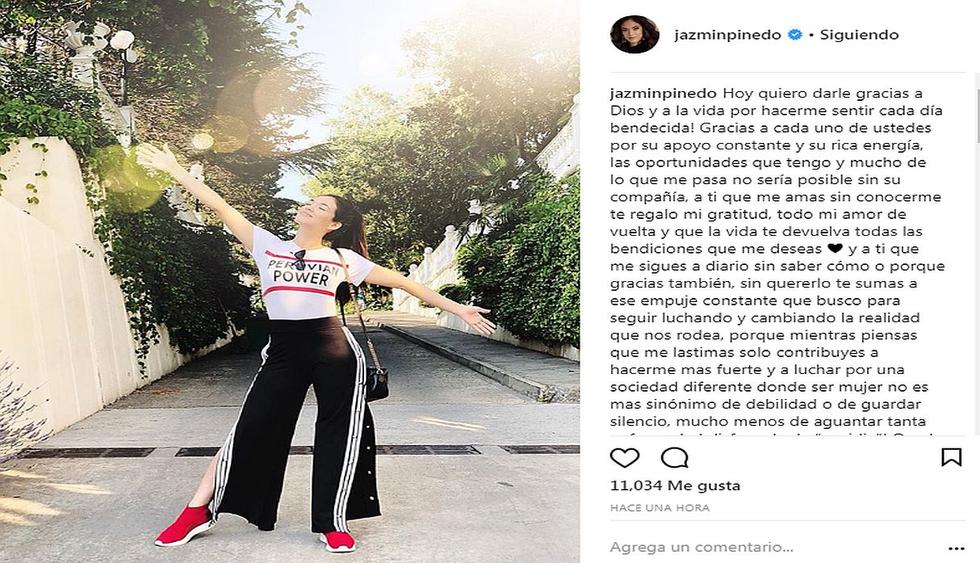 Jazmín Pinedo realizó tremenda publicación en su cuenta personal de Instagram. La popular conductora de televisión se mandó con todo y respondió a todos sus críticos. (Fotos: Instagram Jazmín Pinedo)
