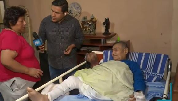A Emilio Castro Rodríguez  le rompieron la pierna. (Foto: captura TV)