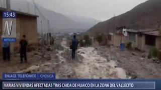 Chosica: un huaico cayó sobre la zona de El Vallecito tras intensas lluvias de los últimos días 