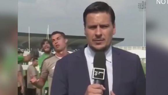 Así se burló Cristiano Ronaldo de periodista en Italia. (Captura: YouTube)