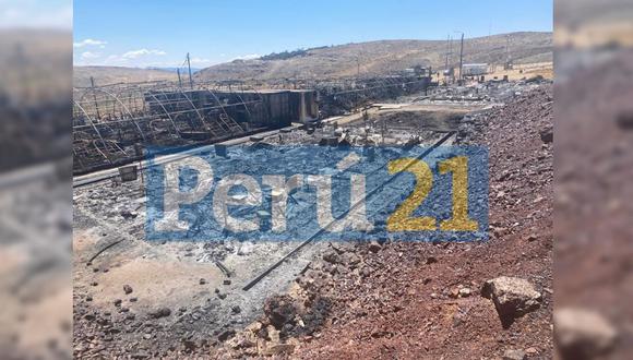 Los manifestantes invadieron e incendiaron las instalaciones de la empresa minera aurífera Apumayo, el último viernes 29 de octubre.