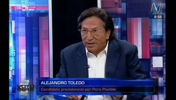 Alejandro Toledo: “Los S/29,850 que declaré ante la ONPE son ingresos mensuales”. (Captura de TV)