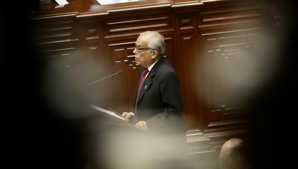 Aníbal Torres expuso las políticas de gobierno ante el pleno del Parlamento. (Congreso de la República)