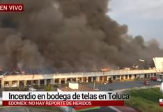 Incendio en fábrica de telas fuerza cierre de aeropuerto y avenidas en México