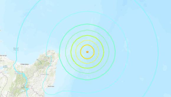 Terremoto de magnitud 7,2 sacude Nueva Zelanda y se emite alerta de tsunami. (USGS).