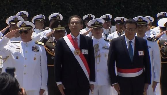 Martín Vizcarra dio un discurso en la Escuela Naval. (Captura:presidencia)