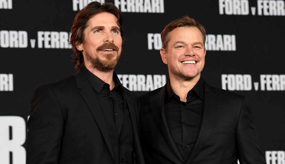 Matt Damon y Christian Bale deslumbraron en el avant premiere de la película “Contra lo imposible”. (Foto: AFP)