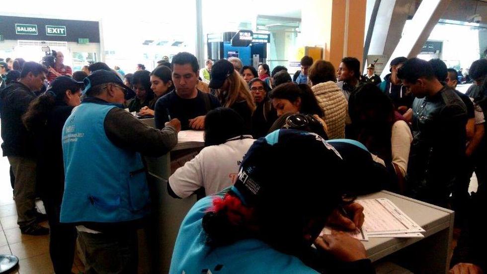 El censo también se desarrolló en el aeropuerto Jorge Chávez. (INEI)