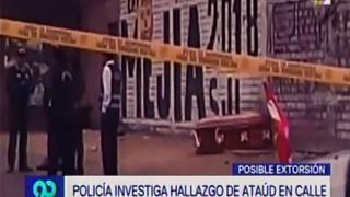 San Juan de Lurigancho: Presuntos extorsionadores dejaron ataúd con sangre en la calle [VIDEO]