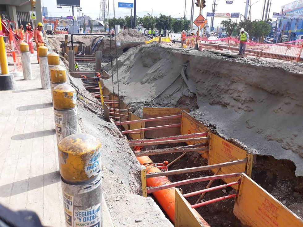 Sedapal instala la tubería de alcantarillado de 1,20 metros de diámetro, tubería de polietileno de alta densidad en San Juan de Lurigancho. (Oscar Flores/Perú21)