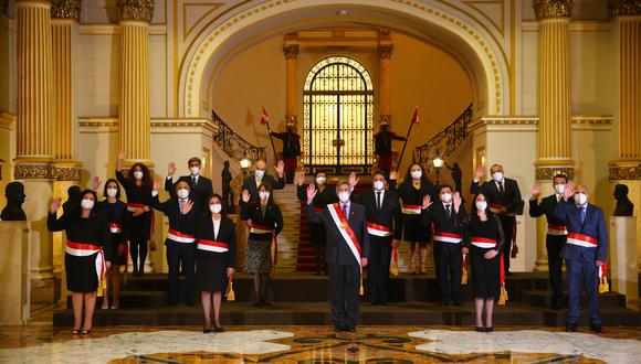 El presidente Francisco Sagasti tomó juramento a los integrantes de su Gabinete, liderado por Violeta Bermúdez (Foto: Palacio de Gobierno)