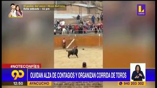 Pobladores de Ayacucho se olvidan de la pandemia y organizan corrida de toros