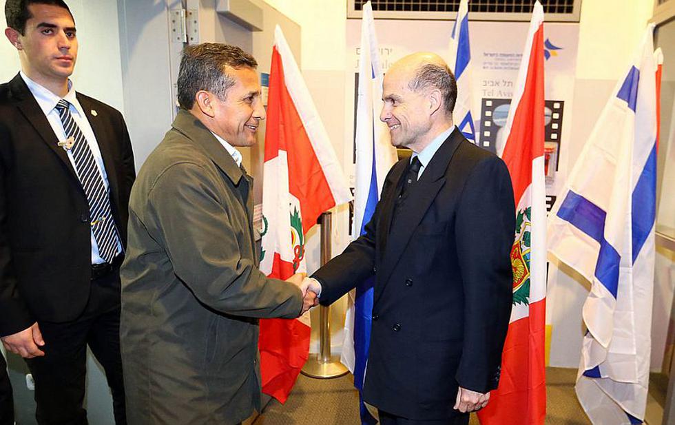 A su arribo, Ollanta Humala fue recibido por el Embajador del Perú en Israel, Juan Carlos Salinas. (Presidencia del Perú)