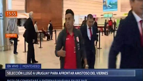 La selección peruana arribó a Uruguay para el primer amistoso. (Captura: Canal N)