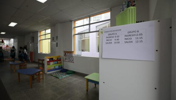 Ministerio de Educación suspende clases semipresenciales en dos secciones de colegio de Surco tras detectarse un caso de COVID-19 entre alumnos . (Foto: Britanie Arroyo / @photo.gec)