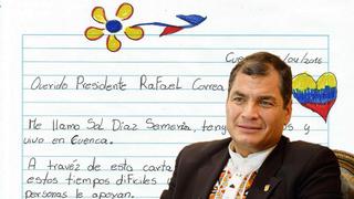 Ecuador: Niña le escribe conmovedora carta a Rafael Correa tras terremoto