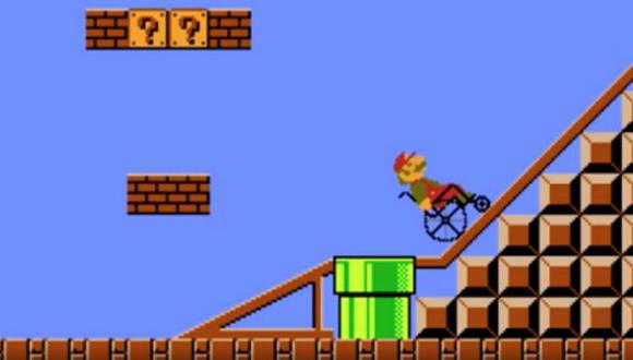 Mario Bros en silla de ruedas quiere crear conciencia sobre algo importante. (Captura Facebook)