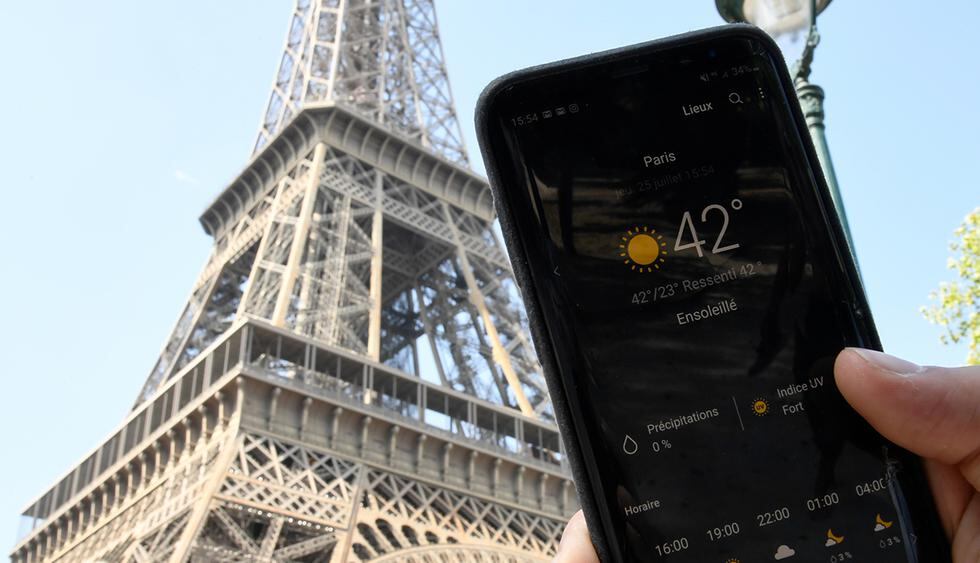La temperatura en París alcanzó los 42 °C. (Foto: AFP)