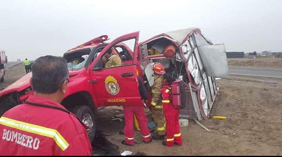 Bomberos sufren accidente cuando se dirigían a atender emergencia en Huacho. (Perú21)