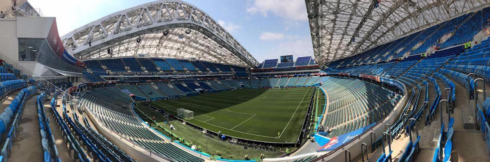 Así luce el Estadio Olímpico Fisht de Sochi antes del Perú vs. Australia. (Alfredo Luna Victoria)