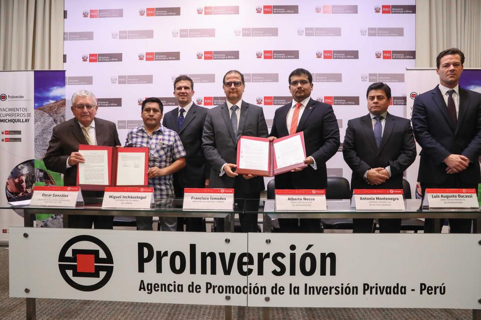 Gobierno firmó contrato de transferencia de Michiquillay con Southern Perú. (Ministerio de Energía y Minas)