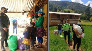 Piura: Madre de seis niños recibe víveres y ropa de invierno por parte de efectivos policiales