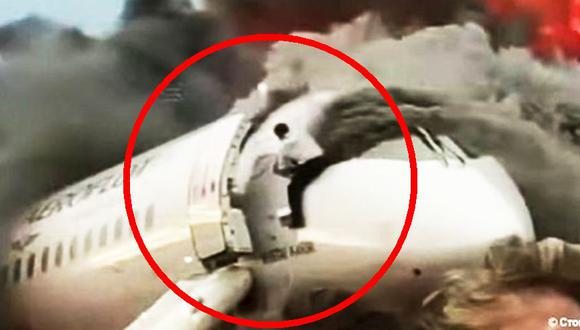 Accidente de Aeroflot en Rusia | Copiloto del avión incendiado en Moscú regresó para salvar a pasajeros | VIDEO. (Captura de video)