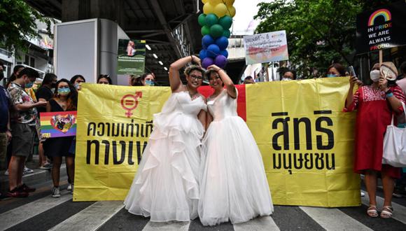 El Parlamento de Tailandia aprueba una ley de matrimonio igualitario. (Foto: AFP)
