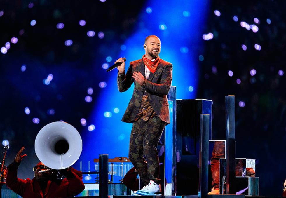 Justin Timberlake ofreció un concierto en el entretiempo. (Getty Images)
