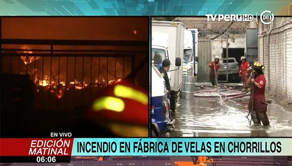 Decenas de niñas del Centro de Atención Residencial (CAR) Niño Jesús de Praga del Inabif, ubicado a pocos metros de la fábrica, fueron evacuadas. (Foto: TV Perú)