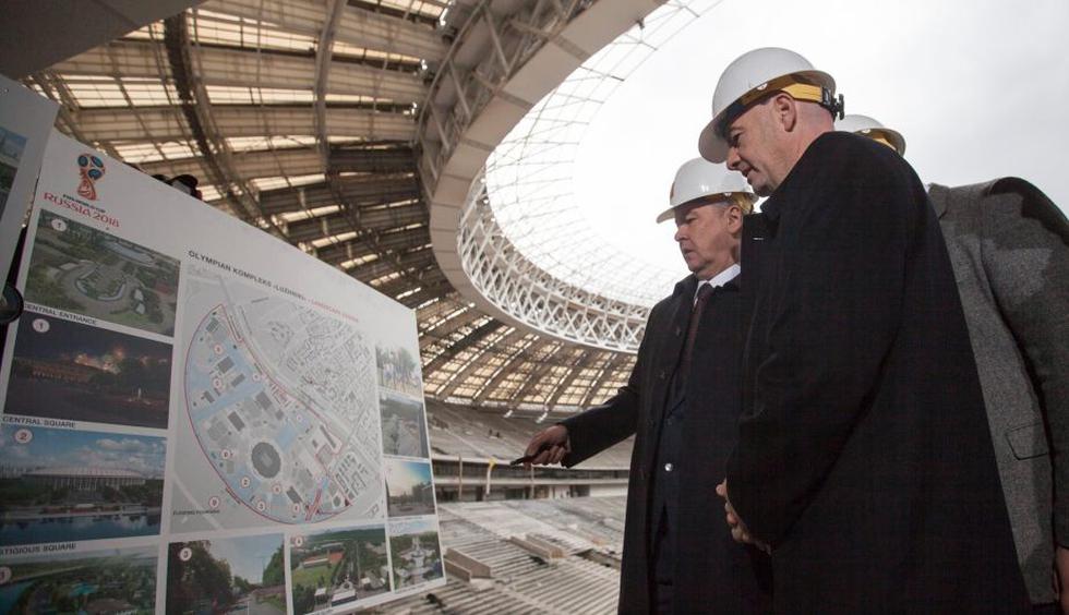 Gianni Infantino visitó el Luzhniki Stadium. (FIFA)