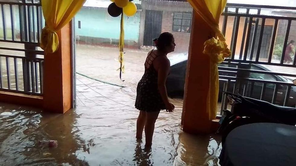 Vías se inundaron en la localidad de Chulucanas, en la provincia piurana de Morropón, por las fuertes lluvias. (José Benel)