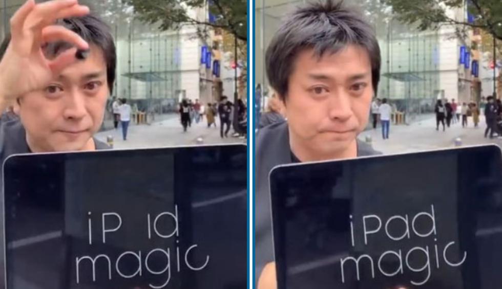 Un mago causa furor en redes sociales con sus alucinantes trucos usando la tableta de iPad. (Fotos: Shinya Uchida en YouTube)