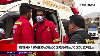 Bombero que genera incendio: Detienen a hombre de rojo acusado de quemar auto de su expareja en Comas