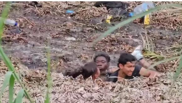 Dos migrantes murieron ahogados tras intentar cruzar el Río Bravo (Twitter:  @CronicaPolicial)