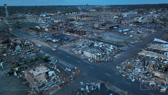 Ciudades completamente destruidas tras el paso de tornados en ciudades de Estados Unidos. (Foto: captura video Live Storms Media)