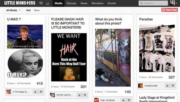 Red social de Lady Gaga tiene un diseño similar a Pinterest. (Internet)