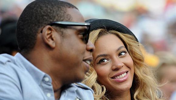 Beyoncé con su esposo Jay Z en torneo de Tennis. (AFP)