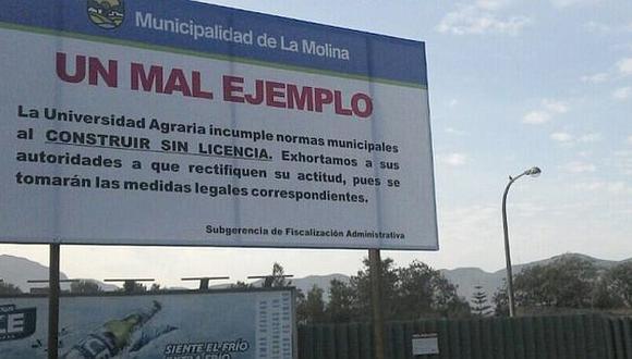 La Molina: Paralizan obra en Universidad Nacional Agraria. (Difusión)